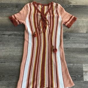Free People lace up sweater dress